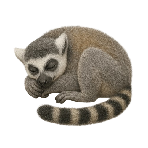 Lemur durmiendo tranquilo